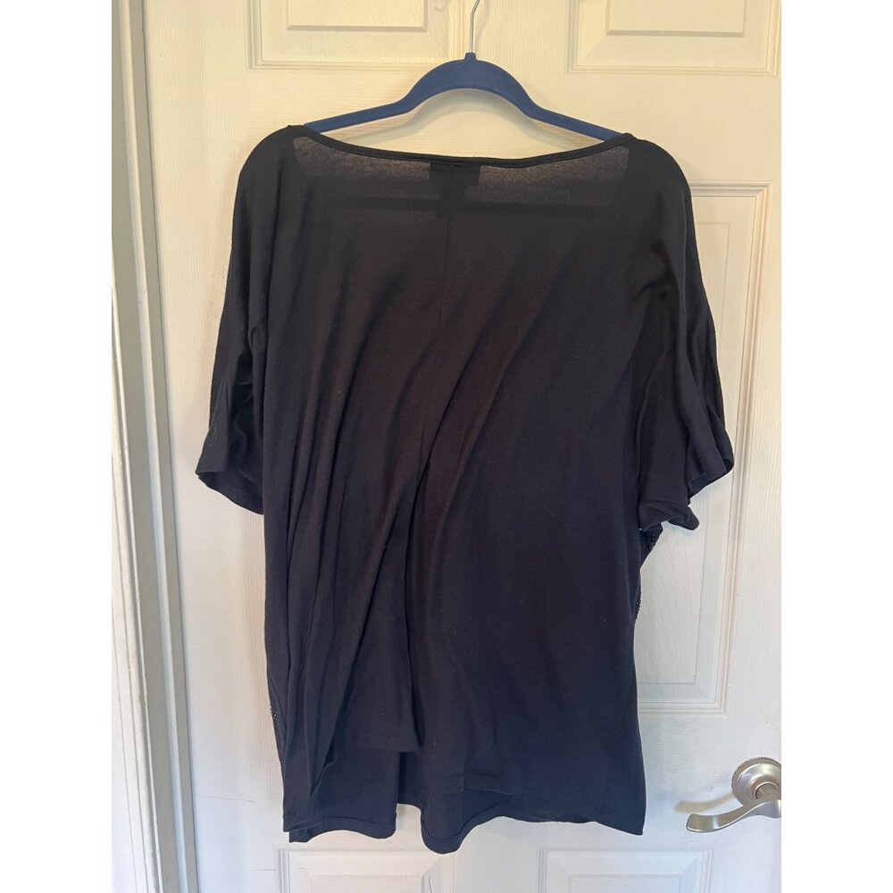 Lane Bryant Navy Blue Short Sleeve Sequin Embellished Blouse 22/24 - Picture 3 of 5
